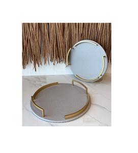 Plateau de service à café en bois avec poignée en métal Plateau de service sucré en forme de rectangle de la meilleure qualité en vrac - Product Image 4