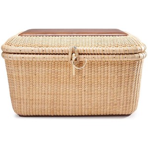 Colorful woven rattan bread box basket rattan box