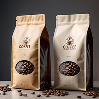Sacs à café à fond plat personnalisés de 250 g, 500 g, 1 kg, sacs d'emballage pour grains de café avec valve