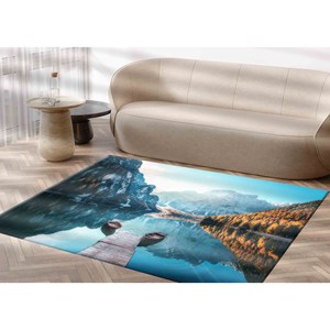 Tapis imprimé paysage - Tapis antidérapant pour porte d'entrée et vue, avec poils doux - Product Image 4