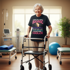 T-shirt de rééducation pour grand-mère après remplacement du genou – Le cadeau idéal pour les grands-parents après une opération - Product Image 3