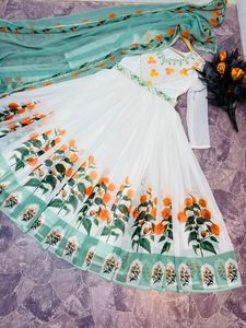 Ropa de fiesta festiva para boda, bordado de secuencia exclusivo, moderna, con estampado de zorros y Georgette, funciona con cinturón, listo para usar - Product Image 5