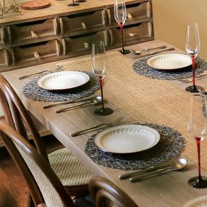 Vente en gros prix d'usine napperon rond naturel antidérapant résistant à la chaleur papier tressé table à manger intérieure et extérieure style classique - Product Image 2