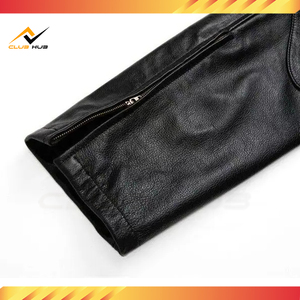 Pantalons de moto en cuir pour homme, nouvelle arrivée, hiver, manches longues, personnalisables, cuir véritable de haute qualité, vente en gros - Product Image 5