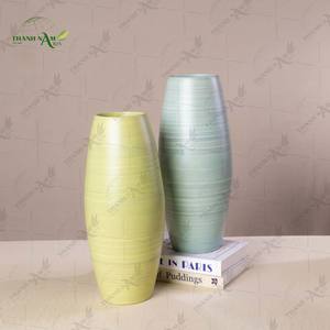 Vase de table en bambou enroulé personnalisable fait à la main - Matériel naturel écologique et décoration durable par Thanh Nam Arts JSC - Product Image 1