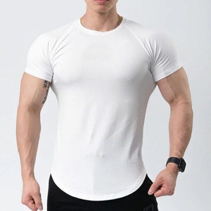 T-shirt en tissu de coton pour hommes sur mesure léger à manches courtes Fitness Gym Musculation Tee Plus Size Loose Style - Product Image 3