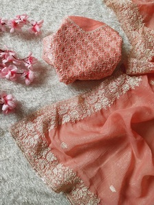 เสื้อเบลาส์ Saree ชนเผ่าผ้ากรุบกรอบดีไซน์เนอร์สุดพิเศษสำหรับผู้ใหญ่ชุดปาร์ตี้งานแต่งงานสไตล์อินเดียที่สวยงาม - Product Image 2