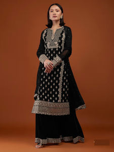 Heavy Real Georgette Anarkali Salwar <b>Suits</b> Collection with Sequence Embroidery Work <b>Wedding</b> Party <b>Dress</b> - Product Image 5