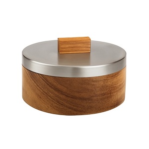 Casserole en bois à couvercle doré de qualité supérieure avec manche en bois rectangulaire pour servir des aliments Design écologique - Product Image 2
