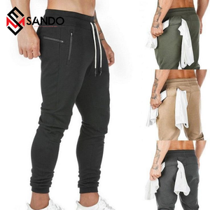 กางเกงออกกำลังกายขายาวสำหรับผู้ชาย,กางเกงออกกำลังกายแบบใส่วิ่งเลือกโลโก้ได้ตามต้องการ - Product Image 1