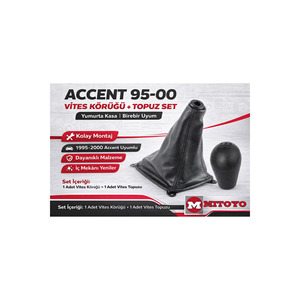 Funda de Palanca de Cambios de Cuero y Perilla para Hyundai Accent 1995-2000, 5 Velocidades, Tipo Caja de Huevos, Compatible con Autos de 6 Velocidades - Product Image 1