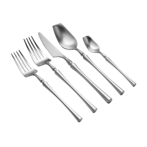 Ensemble de couverts en acier inoxydable plaqué durable et créatif, de haute qualité, avec miroir, cuillère, fourchette, couteau, couverts élégants - Product Image 1