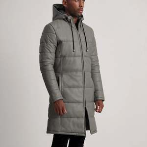 Chaqueta Acolchada de Cuero con Capucha Estilo Casual Floyd Grey - Product Image 2