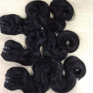 Whosale Trama Color Natural Onda del cuerpo Natural Pelucas de cabello humano Paquete Trama de color Cierre de cabello Peluca frontal Cabello humano vietnamita - Product Image 2