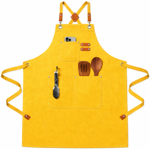 Custom Logo Heavy Duty Reusable Sleeveless <b>Kitchen</b> <b>Aprons</b> for Barista Chef Uniform Work in Cafes Restaurants with Canvas Fabric - Product Image 1