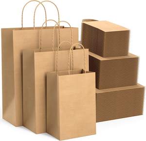 Bolsas de papel Kraft marrón más vendidas Embalaje hecho a mano con impresión personalizada de alta calidad superior para regalos de compras Todos los tamaños - Product Image 2