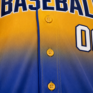 Maillot de baseball pour homme SINEWY SPORTS, manches courtes, boutons sur le devant, couleur dégradée, impression sublimée, polyester respirant, personnalisable - Product Image 6