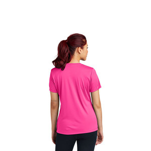 Camiseta de entrenamiento de gimnasia con cuello redondo de poliéster versátil y duradera para mujer, camiseta de Color sólido liso personalizada de secado rápido para mujer - Product Image 4