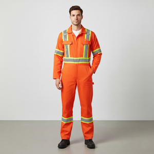 Overol de Seguridad para Hombre, ANSI Clase 2, EN ISO 20471 CLASE 2, Cinta Reflectante, Azul, Transpirable, Algodón y Poliéster - Product Image 6