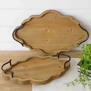 Handmade Acacia Wood Serving <b>Tray</b> with Natural Wooden Handles Best Priced Serving <b>Tray</b> for <b>Party</b> or Food Serve - Product Image 6