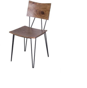 เก้าอี้รับประทานอาหารสไตล์วินเทจอุตสาหกรรมทันสมัยเฟอร์นิเจอร์บ้านไม้แบบชนบทโครงเหล็ก Gunmetal สำหรับบ้านโรงแรมอพาร์ตเมนต์ - Product Image 5