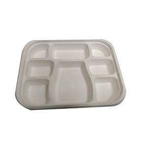 Vaisselle jetable écologique en bagasse de canne à sucre biodégradable compostable plateau d'assiettes à emporter pour les fêtes de restauration - Product Image 4