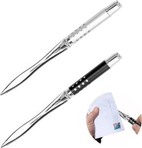 Couteau en métal vintage, finition argentée, ouvre-lettres et papier design pour le bureau. - Product Image 4