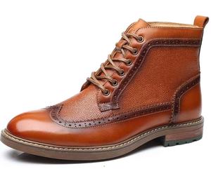 Zapatos de vestir de negocios para hombre, elegantes y cómodos, botas informales de cuero genuino con cremallera, plantilla EVA de alta calidad, precios al por mayor - Product Image 1