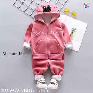 Chándales de algodón para niños, sudaderas de invierno con logotipo personalizado, conjunto de Sudadera con capucha de lana de color puro, ropa deportiva informal para niños, ropa de invierno - Product Image 4