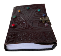 Carnet de notes en cuir marron Seven Stone Tree Life, papier kraft, logo personnalisé vintage, cadeau, carnet de voyage, carnet de croquis, planificateur