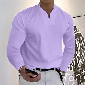 Camiseta de algodón de manga corta con cuello redondo para hombre, talla europea, camiseta informal holgada sencilla de Color sólido, gran oferta, jersey para hombre 2025 - Product Image 6