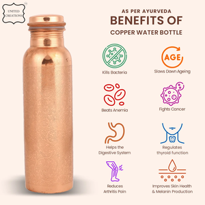 ขวดน้ำอายุรเวทตามสั่งทำจากทองแดงบริสุทธิ์ทันสมัยล่าสุดสำหรับดื่มโดยตรงและน้ำเดือดกลับไปโรงเรียน - Product Image 5