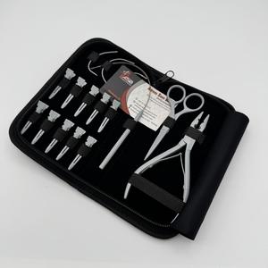 Juego de herramientas de alicates de extensión de cabello de acero inoxidable de grado quirúrgico con logotipo personalizado de venta al por mayor de color gris - Product Image 1