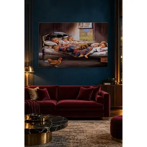 Fida Grandfather Sleeping Under Umbrella with Grandchildren <b>Canvas</b> Print - Product Image 3