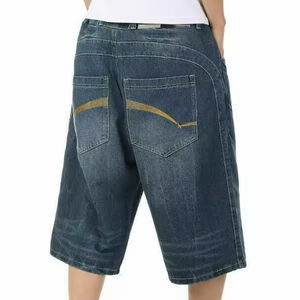 Shorts pour hommes coupe ample 100% coton pantalon en jean épais Baggy Jeans Shorts personnalisés hommes été Denim Shorts - Product Image 3