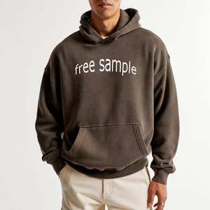 Sweats à capuche avec logo personnalisé pour hommes Pull à capuche surdimensionné 100% coton de haute qualité Épaule tombante Vintage Washed Hoodie Men Streetwear - Product Image 1