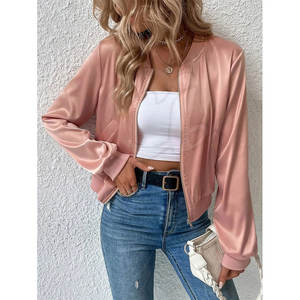 Blouson bombardier pour femmes de grande taille au design unique Offre Spéciale tenue décontractée avec col montant traitement fini respirant - Product Image 4