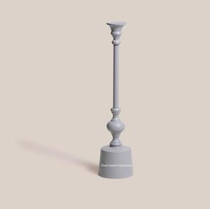 High Quality Metal Taper <b>Candle</b> Holder for Home Living Room Bedside Tabletop Decorative <b>Grey</b> Color <b>Candle</b> Tapers - Product Image 1