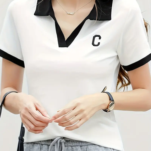 Camiseta de mujer de alta calidad cuello redondo moda sólido personalizado mujer bordado camiseta mujer suelta mujer manga larga - Product Image 6