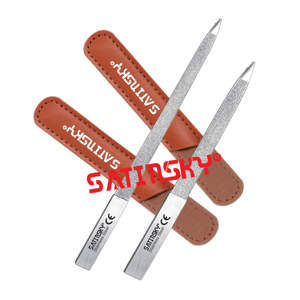 2 PCS Lime à ongles diamantée Lime à ongles double face Manucure et pédicure professionnelle en acier inoxydable de haute qualité allemande - Product Image 1