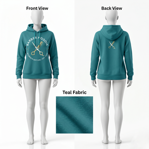 Sweat à capuche unisexe pour barbier, 320 GSM, coton polyester polaire, bleu ciel, fermeture éclair intégrale, impression personnalisée, broderie logo, vêtement haut de gamme - Product Image 2