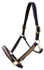 Le licou en cuir de qualité supérieure est rembourré pour un amorti et un soutien. Le licou est entièrement réglable avec du matériel de qualité supérieure. - Product Image 5