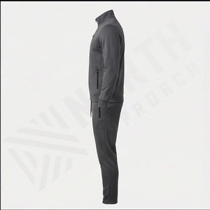 Conjunto Deportivo para Hombre, Chaqueta con Capucha y Cremallera Completa de Felpa Técnica de Poliéster, Pantalones Deportivos de Dos Piezas, Conjunto para Correr, Cómodo, Ligero, Color Personalizado - Product Image 3