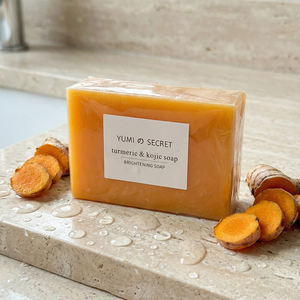 Jabón <span class=keywords><strong>Artesanal</strong></span> en Barra de Cúrcuma, Limón y Ácido Kójico OEM 100g, Antiacné, Exfoliante, para Piel Grasa, Modelo de Moda para Comercio Transfronterizo - Product Image 6