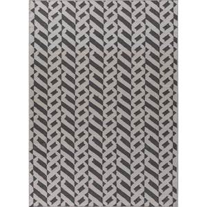Alhambra Geometric Wool <b>Rugs</b> 9x12 Rectangle Hallway Living Room Carpet Grey & <b>Black</b> Flat Weaves ADWL-13283 - Product Image 1
