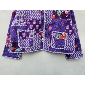 Veste matelassée en patchwork Kantha faite à la main, 100% coton, réversible, écologique, tissu de haute qualité, élégance bohème - Product Image 5