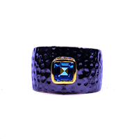 Bague Classique pour Femme en Acier Inoxydable Argenté Plaqué Or Vermeil avec Pierre Précieuse Aigue-Marine Naturelle - Gemvanity Engagement