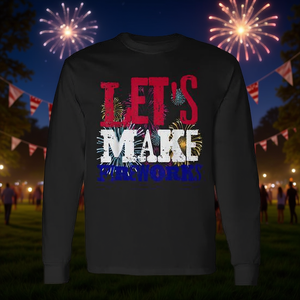 Maglietta a maniche lunghe con stampa fuochi d'artificio, 4 luglio, USA, America, camicia patriottica - Product Image 3