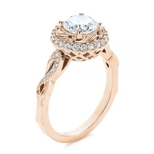 Hot Selling Custom Bridal Vintage Cut Moissanite Engagement Ring GRA <b>Cluster</b> Design High Quality Yellow Gold Daily Wear Wedding - Product Image 2