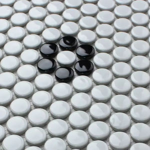 กระเบื้องโมเสคดีไซน์คลาสสิก ทนทานต่อการกระแทก สีขาวดำด้าน  แบบเต็มแผ่น  กันลื่น  ผิวมันเงาและด้าน - Product Image 4